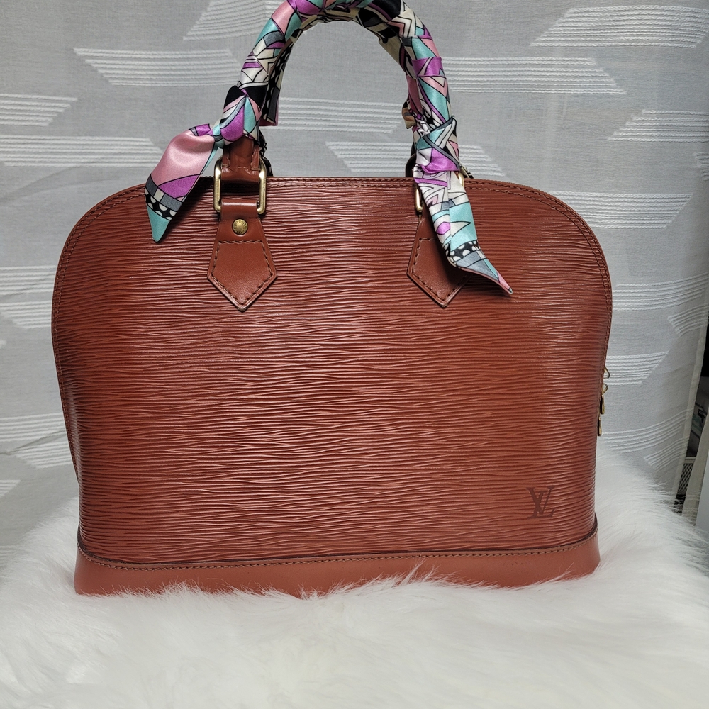 Louis Vuitton Alma Epi Brown Leather Women's Bag